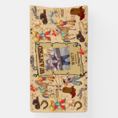 Buckaro Cowboyがポスター写真と名前を希望 横断幕 (縦)