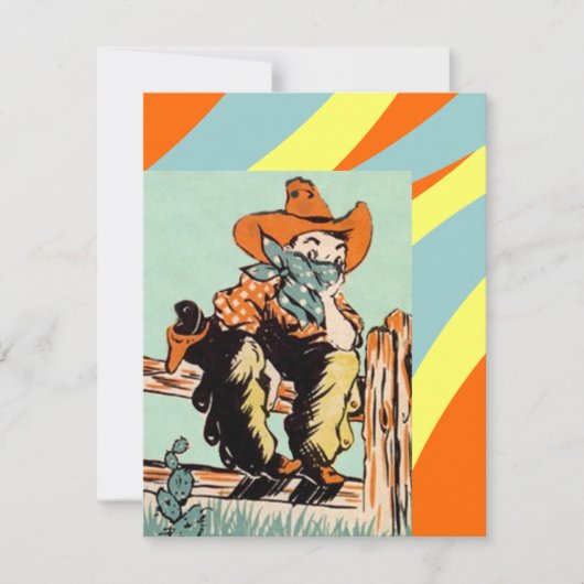 BUCKAROOの誕生日のパーティの招待状のパーティーの吹流し 招待状 (正面)