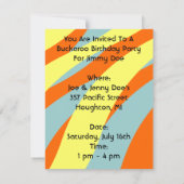 BUCKAROOの誕生日のパーティの招待状のパーティーの吹流し 招待状 (裏面)