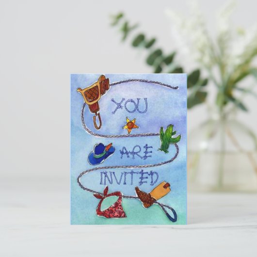 BUCKAROOの誕生日のパーティの招待状の~ EZ2はカスタマイズ 招待状 (スタンド正面)