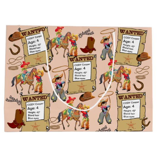 Buckaroo Cowboyの名前と説明の追加を希望 ラージペーパーバッグ (裏面)