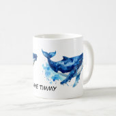 Buckelwal Hope Timmy in Aquarell  コーヒーマグカップ (正面右)