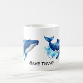 Buckelwal Hope Timmy in Aquarell  コーヒーマグカップ (中央)