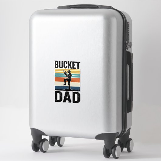 Bucket Dad Retro Baseball Father Vector Design_1 シール (スーツケース)