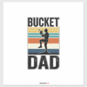 Bucket Dad Retro Baseball Father Vector Design_1 シール (シート)
