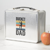Bucket Dad Retro Baseball Father Vector Design_1 メタルランチボックス (インサイチュ)