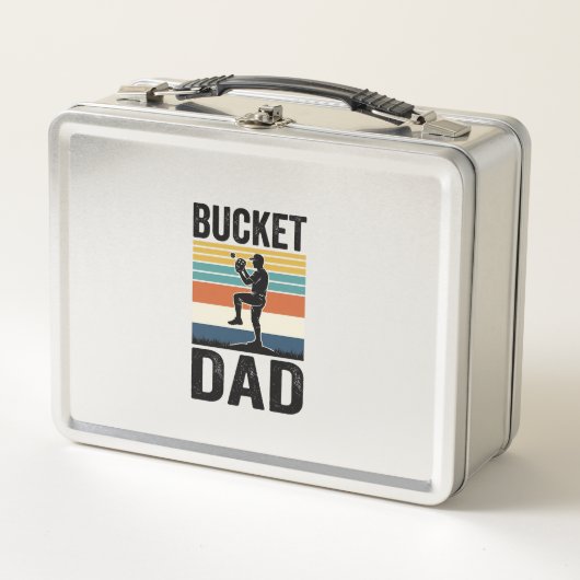 Bucket Dad Retro Baseball Father Vector Design_1 メタルランチボックス (正面)