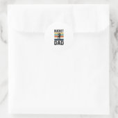 Bucket Dad Retro Baseball Father Vector Design_1 ラウンドシール (バッグ)
