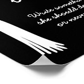 Bucket List Coquette Black & White Graduation Sign ポスター (角)