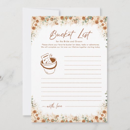 Bucket List Game | Boho Terracotta Bridal Shower (正面)