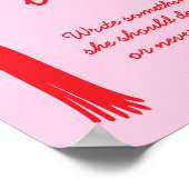 Bucket List Pink Red Bow Tassel Graduation Sign ポスター (角)