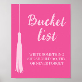 Bucket List Station ピンクの卒業タッセル 卒業式 ポスター