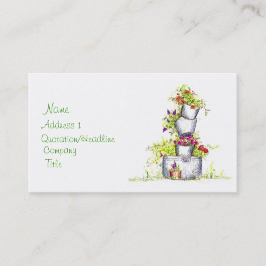 Bucket of Flowersフローラアートコテージ庭園 名刺 (正面)