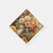 Bucket with Fall Floral   スタンダードカクテルナプキン (角)