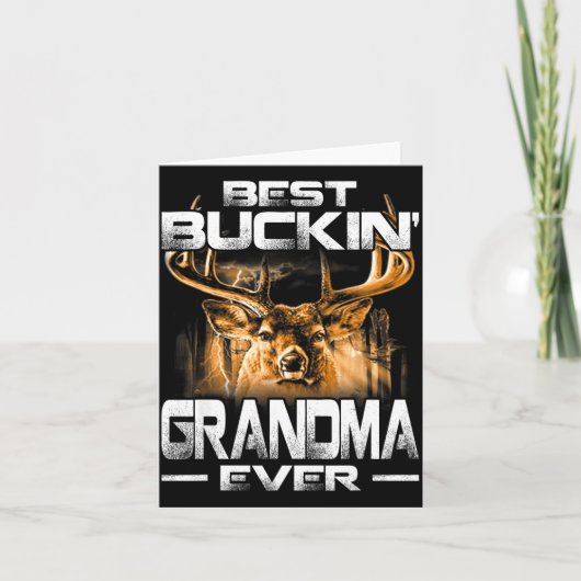 Buckin' Grandma Ever Shirt Deer Hunting Bucking Fa カード (正面)