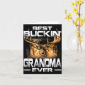 Buckin' Grandma Ever Shirt Deer Hunting Bucking Fa カード (黄色い花)