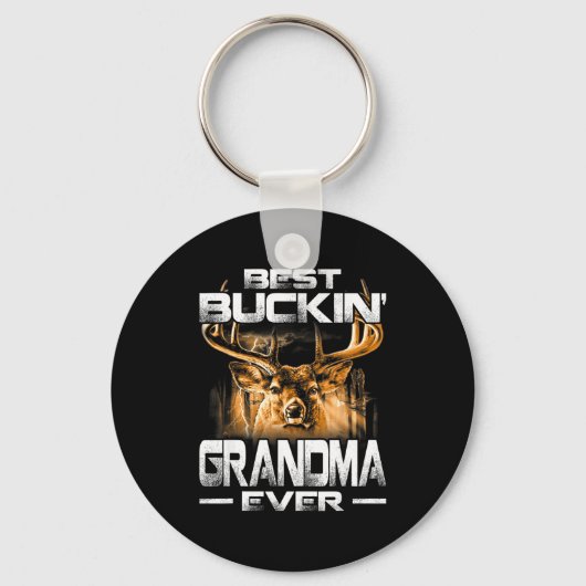 Buckin' Grandma Ever Shirt Deer Hunting Bucking Fa キーホルダー (正面)