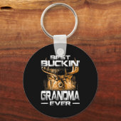 Buckin' Grandma Ever Shirt Deer Hunting Bucking Fa キーホルダー (正面)