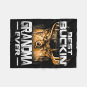 Buckin' Grandma Ever Shirt Deer Hunting Bucking Fa フリースブランケット (正面(横))