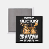 Buckin' Grandma Ever Shirt Deer Hunting Bucking Fa マグネット (正面/裏面)