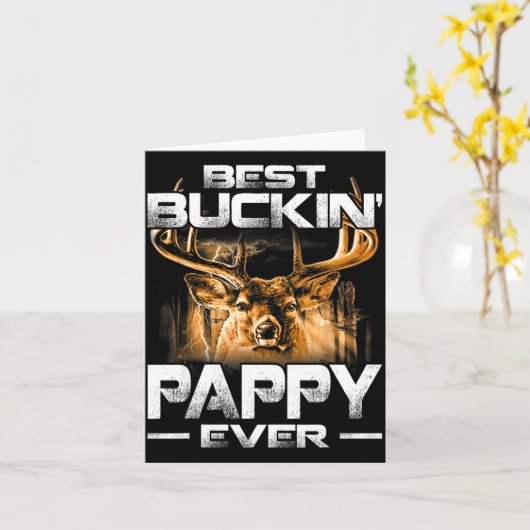 Buckin' Pappy Ever Shirt Deer Hunting Bucking Fath カード (黄色い花)