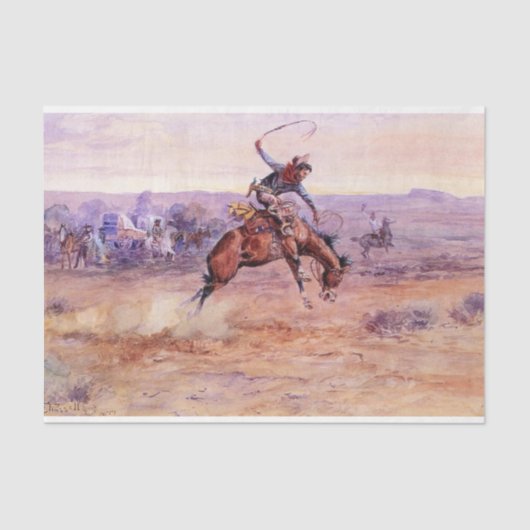 Bucking Bronco (by Charles M. Russell) 薄葉紙 (正面)