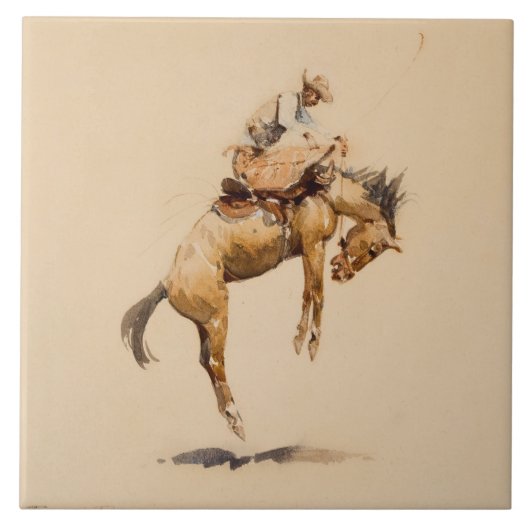 Bucking Bronco by Edward Borein タイル (正面)