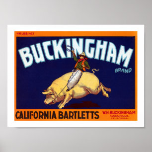 BuckinghamのブランドカリフォルニアBartletts ポスター