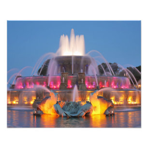 Buckinghamの噴水夜眺め フォトプリント