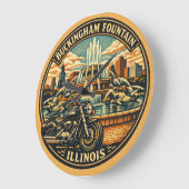 Buckingham Fountain Illinois Centennial Tribute ラージ壁時計 (傾斜)