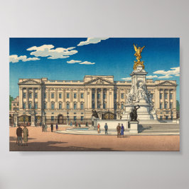 Buckingham Palace Japanese Woodblock Print ポスター