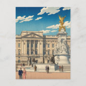 Buckingham Palace Japanese Woodblock Print ポストカード (正面)