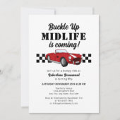 Buckle Up Funny Midlife Car 50th Birthday 招待状 (正面)