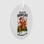 Buckle Up Snowflake Rodeo Cowboy Santa Christmas オーナメント (正面)