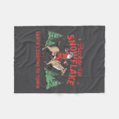 Buckle-up Snowflake Santa's Coming Soon Western Ch フリースブランケット (正面(横))