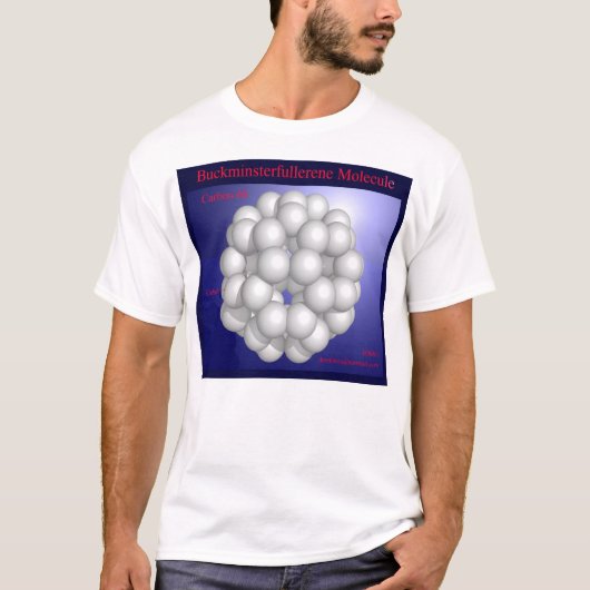 Buckminsterfullereneの分子(前部) Tシャツ (正面)
