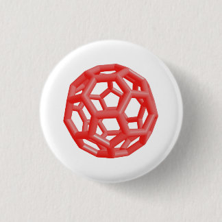 Buckminsterfullereneの分子(赤い) 缶バッジ