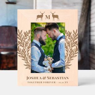 Bucks Greenery LGBT Hands Monogram レーザー彫刻フレーム