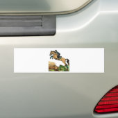 buckskinの大きい跳躍xcの馬の芸術Eventing バンパーステッカー (車上)