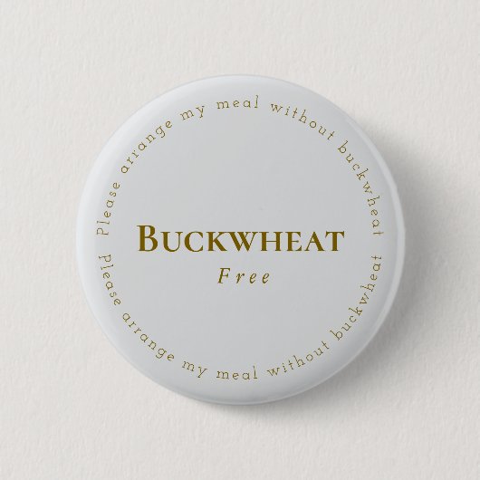 Buckwheat-Free Request Badge, Light-gray - Brown 缶バッジ (正面)