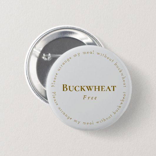 Buckwheat-Free Request Badge, Light-gray - Brown 缶バッジ (正面&裏面)
