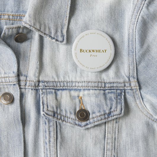 Buckwheat-Free Request Badge, Light-gray - Brown 缶バッジ (インサイチュ)