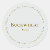 Buckwheat-Free Request Sticker, Light-gray - Brown ラウンドシール (正面)