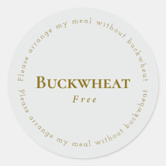 Buckwheat-Free Request Sticker, Light-gray - Brown ラウンドシール
