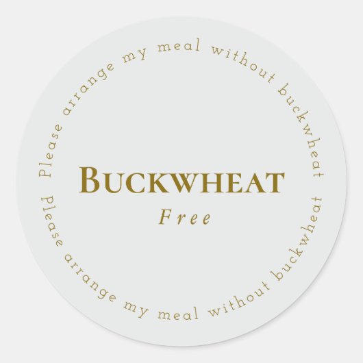 Buckwheat-Free Request Sticker, Light-gray - Brown ラウンドシール (正面)