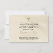 Bucolic Leaves Beige Parchment Orthodox Funeral サンキューカード (裏面)