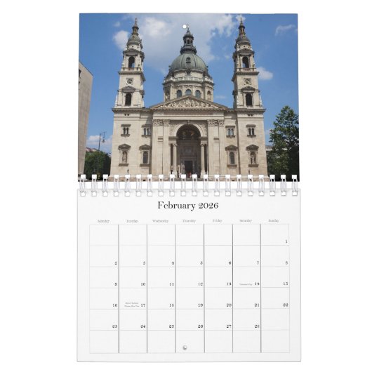 Budapest 2026 カレンダー (2月 2026)