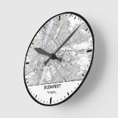 Budapest Clock City Line Art ラウンド壁時計 (傾斜)