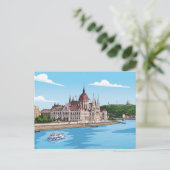 Budapest Hungarian Parliament view postcard ポストカード (スタンド正面)
