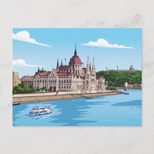 Budapest Hungarian Parliament view postcard ポストカード (正面)